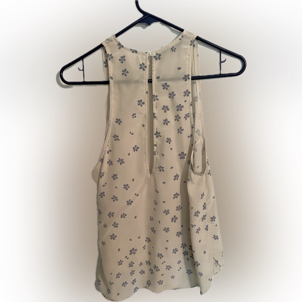 Porter Grey Silk Floral Sleeveless Top